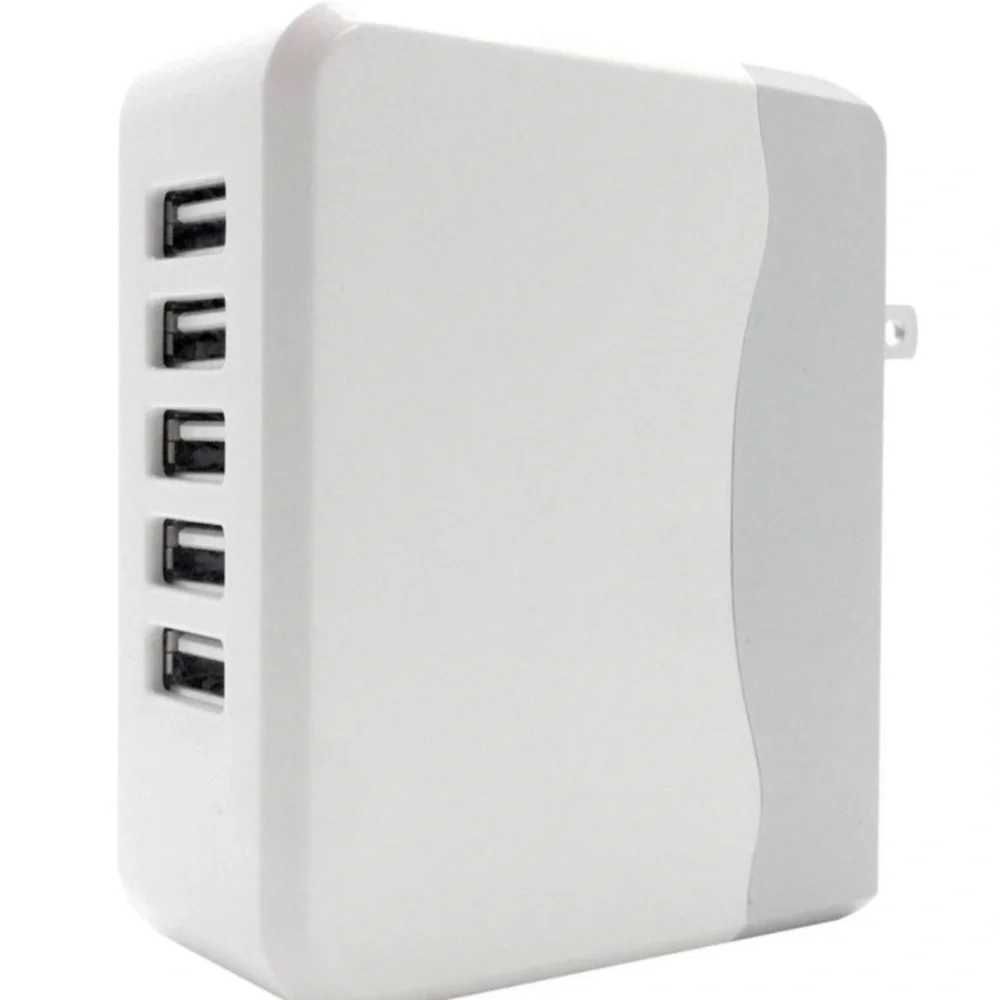 Hype 5 Port Compact Travel USB Charging Station Folding Adapter Wall Charger